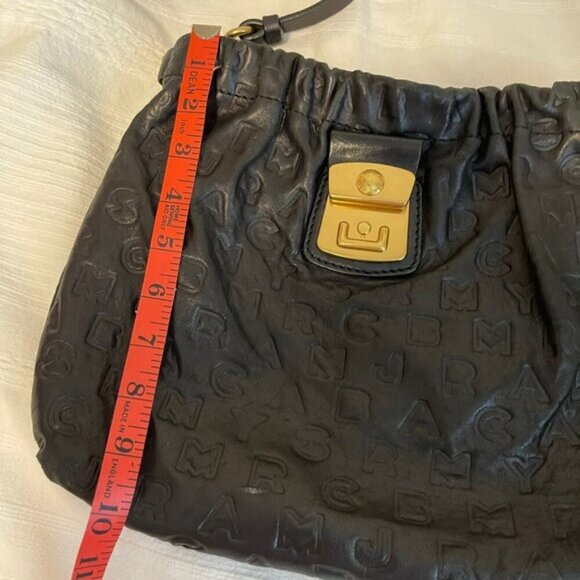 Marc by Marc Jacobs Leather Dreamy Letter Embossed Crossbody Bag Black - Picture 14 of 15